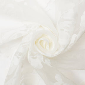 Floral Vine Extra Wide Burnout Polyester Rayon Jacquard On Organza Fabric SV581115 White 2