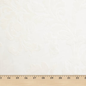 Floral Vine Extra Wide Burnout Polyester Rayon Jacquard On Organza Fabric SV581115 White 3