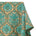 Baroque Floral Two Tone Polyester Chenille Damask Jacquard Fabric SV581285 Beige / Turquoise 1
