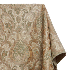 Spade Damask Chenille Upholster Brocade Jacquard Fabric SV581289 Beige / Sage 1