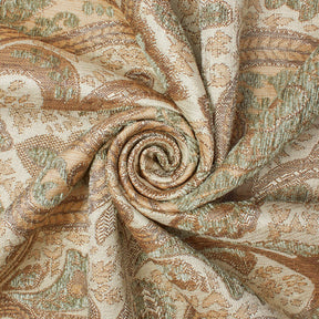 Spade Damask Chenille Upholster Brocade Jacquard Fabric SV581289 Beige / Sage 2