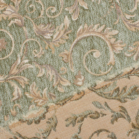Floral Scroll Polyester Chenille Jacquard Fabric SV581293 Beige / Sage 3