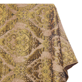 Floral Bloom Two Tone Polyester Rayon Chenille Damask Jacquard Fabric SV581295 Gold 1