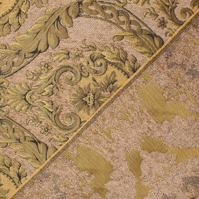 Floral Bloom Two Tone Polyester Rayon Chenille Damask Jacquard Fabric SV581295 Gold 3