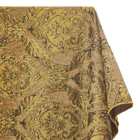 Floral Bloom Two Tone Polyester Rayon Chenille Damask Jacquard Fabric SV581296 Tan 1