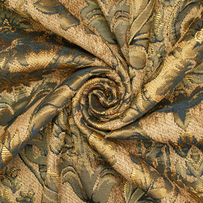 Floral Bloom Two Tone Polyester Rayon Chenille Damask Jacquard Fabric SV581296 Tan 2