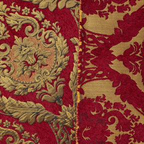 Floral Bloom Two Tone Polyester Rayon Chenille Damask Jacquard Fabric SV581297 Burgundy 3
