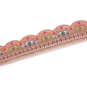 2 25 Inch Multicolor Metallic Leaf Sequin Corded Woven Embroidered Trim SV581349 Pink A2