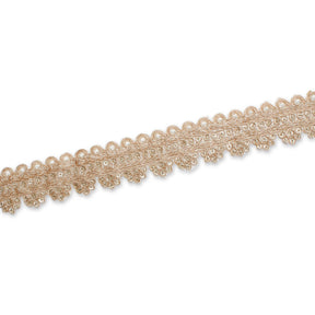 1 Inch Floral Striped Corded Sequin Mesh Trim SV581360 Antique Gold A2