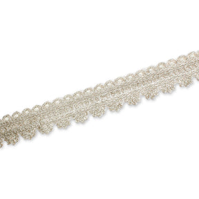 1 Inch Floral Striped Corded Sequin Mesh Trim SV581361 Off White A2