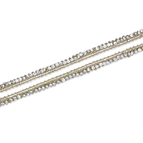 1 Centimeter Diamond Rhinestone Metallic Braided Cord Trim SV581366 Champagne A1