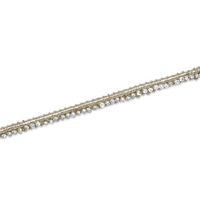 1 Centimeter Diamond Rhinestone Metallic Braided Cord Trim SV581366 Champagne A2