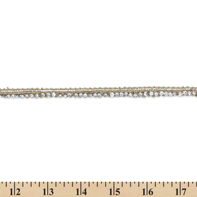 1 Centimeter Diamond Rhinestone Metallic Braided Cord Trim SV581366 Champagne A9