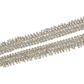 1 Inch Glitter Gem Gut Rhinestone Corded Trim SV581368 Champagne A1