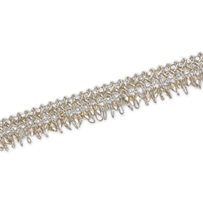 1 Inch Glitter Gem Gut Rhinestone Corded Trim SV581368 Champagne A2