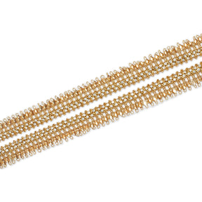 1 Inch Glitter Gem Gut Rhinestone Corded Trim SV581369 Gold A1