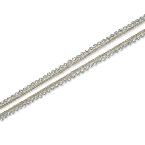 1 2 Inch Glitter Rhinestone Corded Lace Trim SV581420 Champagne A1
