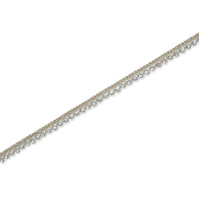 1 2 Inch Glitter Rhinestone Corded Lace Trim SV581420 Champagne A2