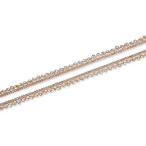 1 2 Inch Glitter Rhinestone Corded Lace Trim SV581421 Copper A1
