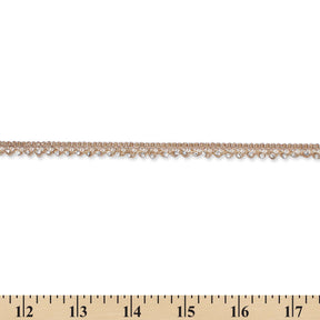 1 2 Inch Glitter Rhinestone Corded Lace Trim SV581421 Copper A9