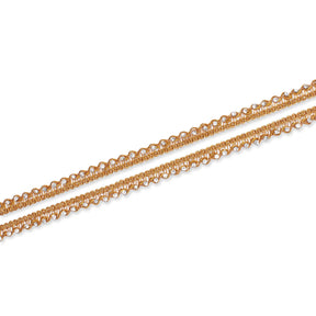 1 2 Inch Glitter Rhinestone Corded Lace Trim SV581422 Gold A1