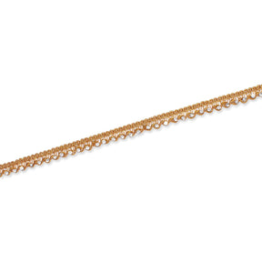 1 2 Inch Glitter Rhinestone Corded Lace Trim SV581422 Gold A2