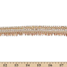1 Inch Glitter Gem Gut Rhinestone Corded Trim SV581424 Antique Gold A9