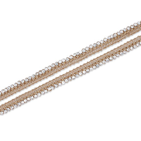1 Centimeter Diamond Rhinestone Metallic Braided Cord Trim SV581427 Gold A1