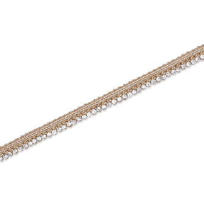 1 Centimeter Diamond Rhinestone Metallic Braided Cord Trim SV581427 Gold A2