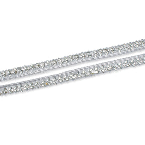 0 5 Inch Bedazzled Rhinestone Corded Trim SV581434 Silver A1