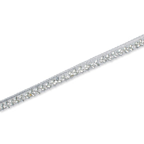 0 5 Inch Bedazzled Rhinestone Corded Trim SV581434 Silver A2