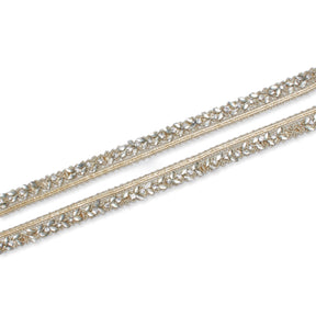 0 5 Inch Bedazzled Rhinestone Corded Trim SV581435 Champagne A1