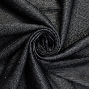 Shiny Striped Crinkle Crepe Satin Fabric SV581485 Black 1