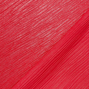 Shiny Striped Crinkle Crepe Satin Fabric SV581543 Red 3