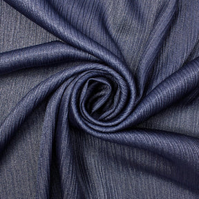 Shiny Striped Crinkle Crepe Satin Fabric SV581546 Navy Blue 1