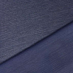 Shiny Striped Crinkle Crepe Satin Fabric SV581546 Navy Blue 3