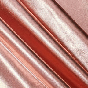 Metallic Stretch Foil Lame On Interlock Knit Fabric SV581661 Rose Gold 3