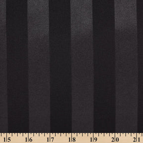 1 Inch Striped Stretch Satin Jacquard Fabric SV581718 Black 3