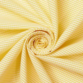 1/16 Inch Gingham Check Polyester Cotton Poplin Fabric SV575745 Yellow / White Image A2