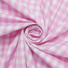 1/4 Inch Gingham Check Polyester Cotton Poplin Fabric SV581821 Pink / White Image A2