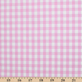 1/4 Inch Gingham Check Polyester Cotton Poplin Fabric SV581821 Pink / White Image A9