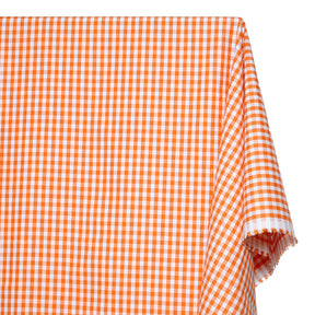 1/4 Inch Gingham Check Polyester Cotton Poplin Fabric SV581824 Orange / White Image A1