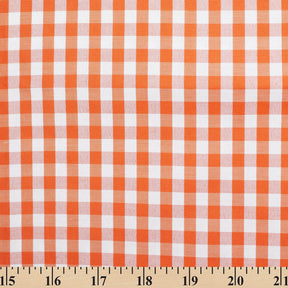 1/4 Inch Gingham Check Polyester Cotton Poplin Fabric SV581824 Orange / White Image A9