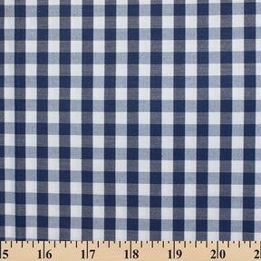 1/4 Inch Gingham Check Polyester Cotton Poplin Fabric SV581825 Navy Blue / White Image A9
