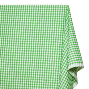 1/4 Inch Gingham Check Polyester Cotton Poplin Fabric SV581826 Kelly Green / White Image A1