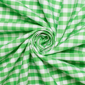 1/4 Inch Gingham Check Polyester Cotton Poplin Fabric SV581826 Kelly Green / White Image A2