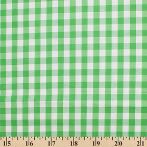1/4 Inch Gingham Check Polyester Cotton Poplin Fabric SV581826 Kelly Green / White Image A9