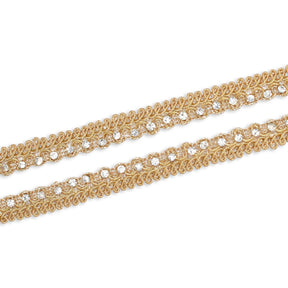 1 Centimeter Looped Metallic Corded Rhinestone Trim SV581921 Bronze A1