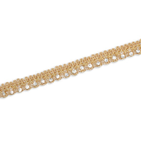1 Centimeter Looped Metallic Corded Rhinestone Trim SV581921 Bronze A2