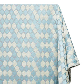 Trellis Chenille Upholstery Brocade Satin Jacquard Fabric SV581971 Light Blue Ivory A1